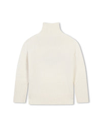Pull col montant en laine - Écru Chiné