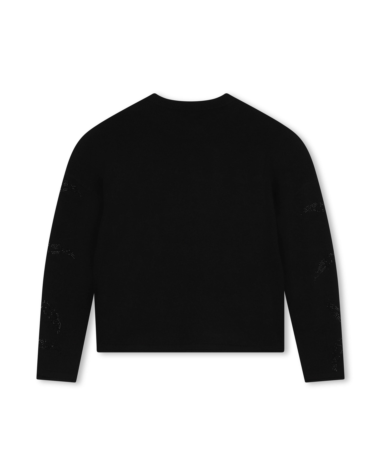 Pull à détails strass en laine - Black