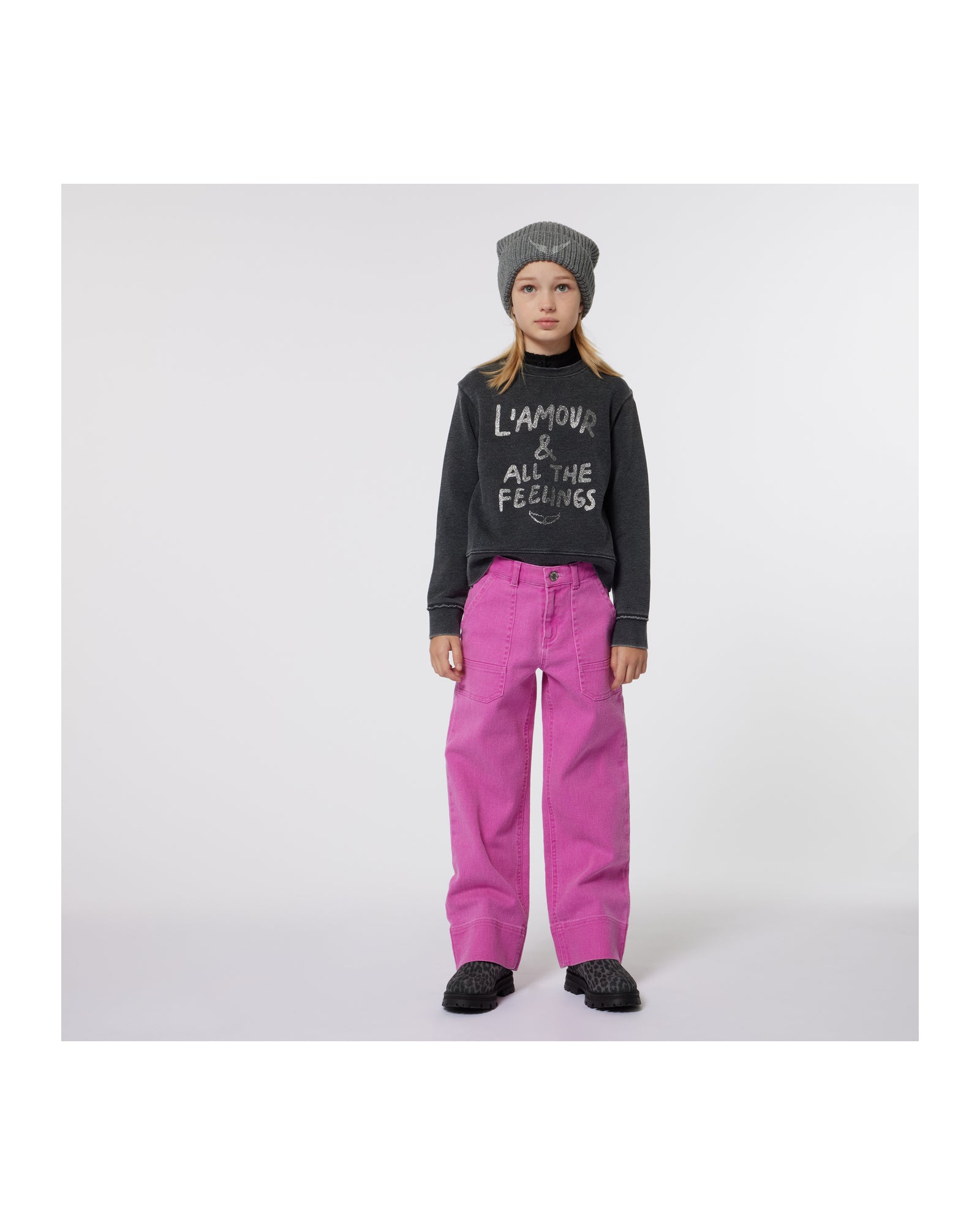 Sweatshirt à illustrations en molleton - Black