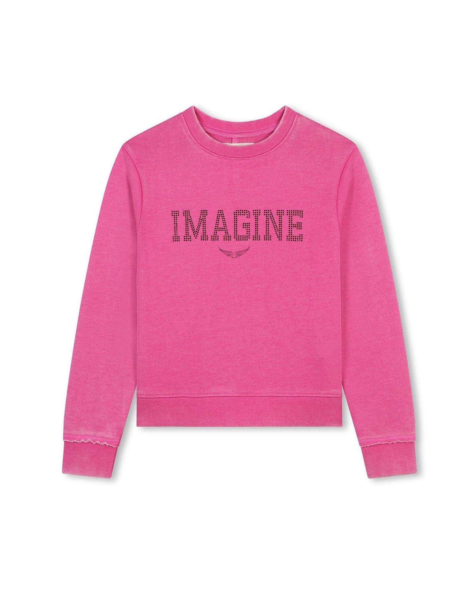 Illustrated fleece sweatshirt - Fuchsia pink