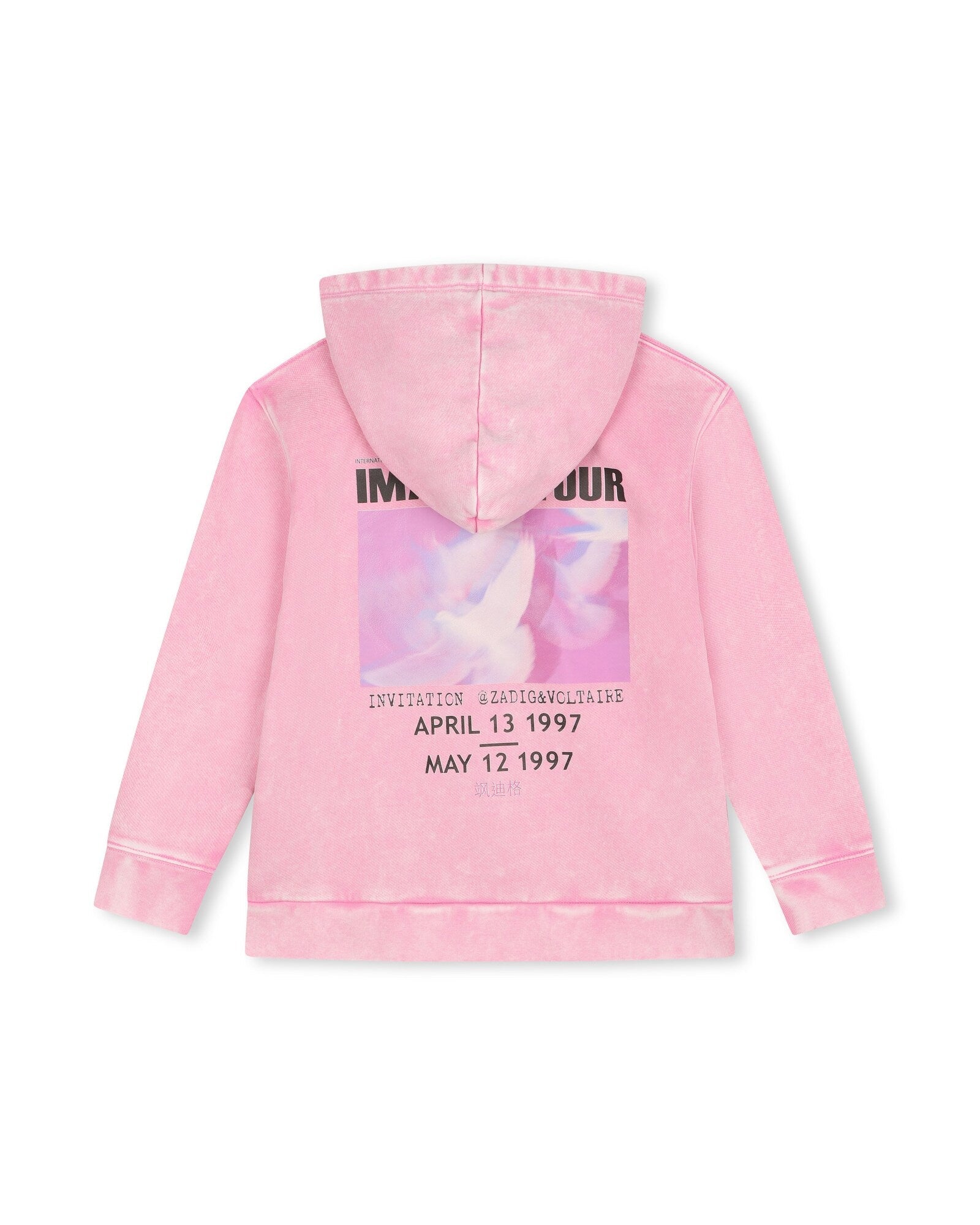 Long fleece hoodie - Deep Pink