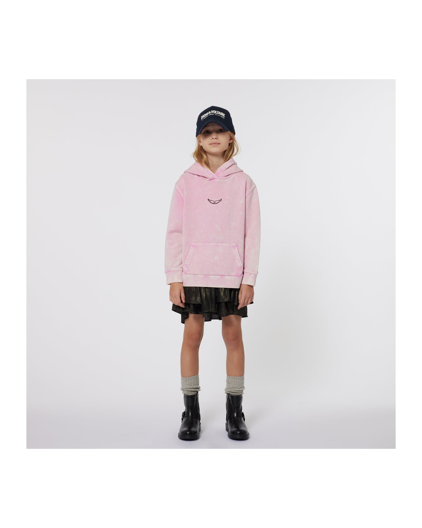 Long fleece hoodie - Deep Pink