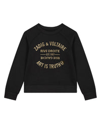 Embroidered fleece sweatshirt - Black