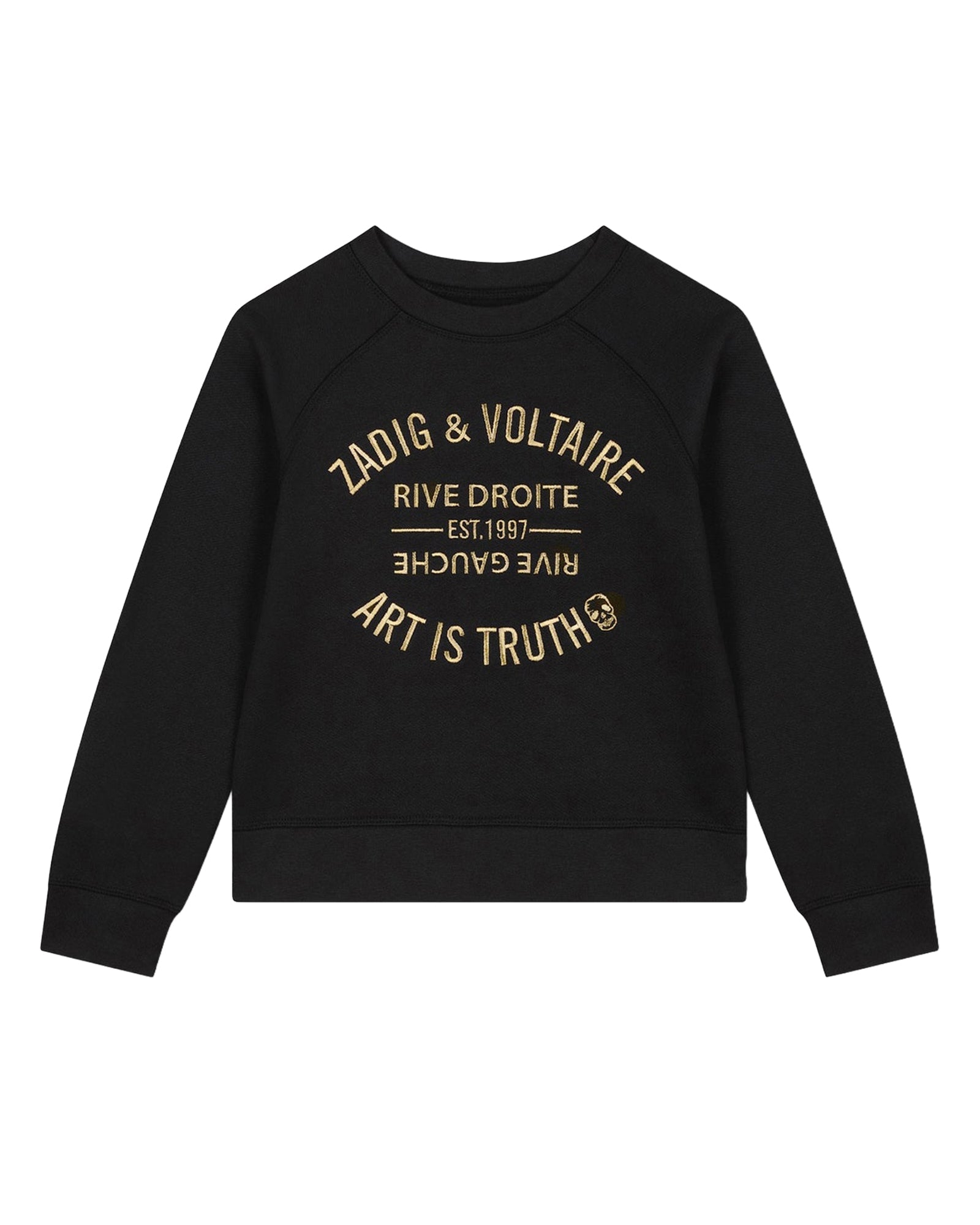 Embroidered fleece sweatshirt - Black