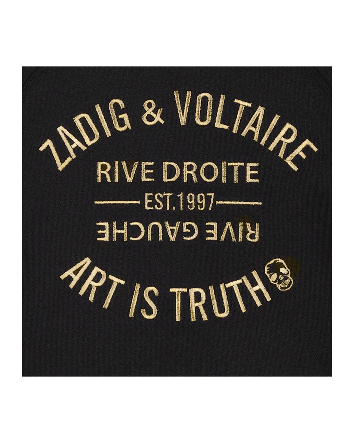 Sweat brodé en molleton - Black