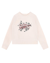 Sweatshirt brodé en molleton - Litchi