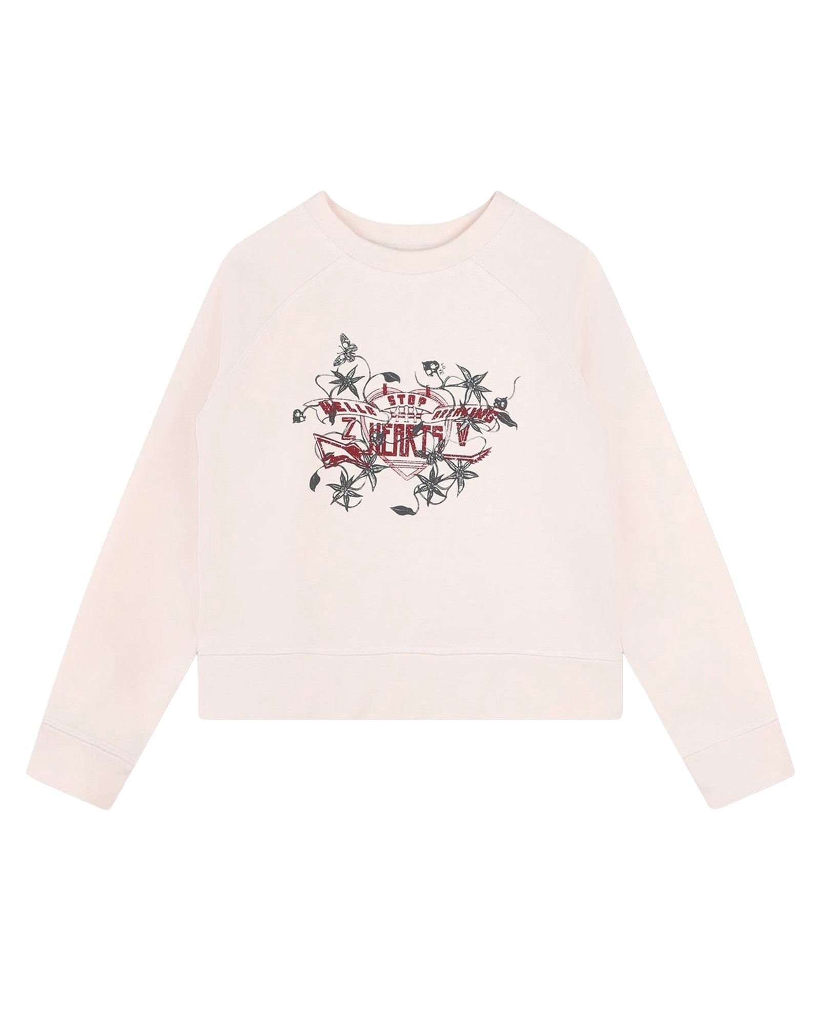 Sweatshirt brodé en molleton - Litchi