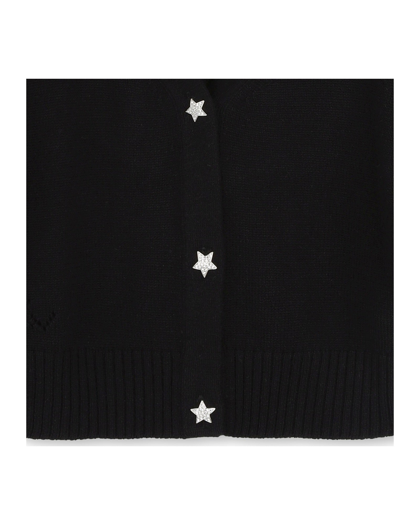 Cardigan col V à boutons en laine - Black