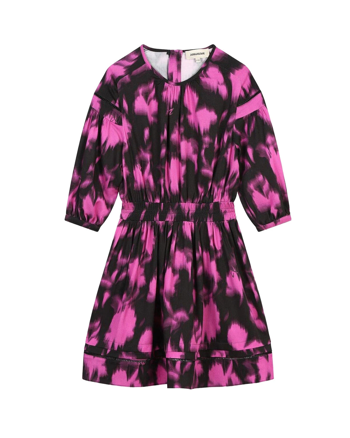 Robe à manches longues imprimée - Rose Fuchsia