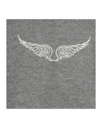 Pull col montant en laine - Gris Chiné