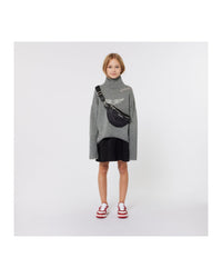 Pull col montant en laine - Gris Chiné