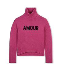 Pull col montant en laine - Rose Foncé