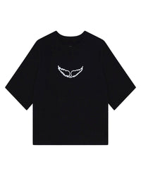 T-shirt à manches courtes à illustrations en coton - Black