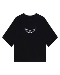 T-shirt à manches courtes à illustrations en coton - Black