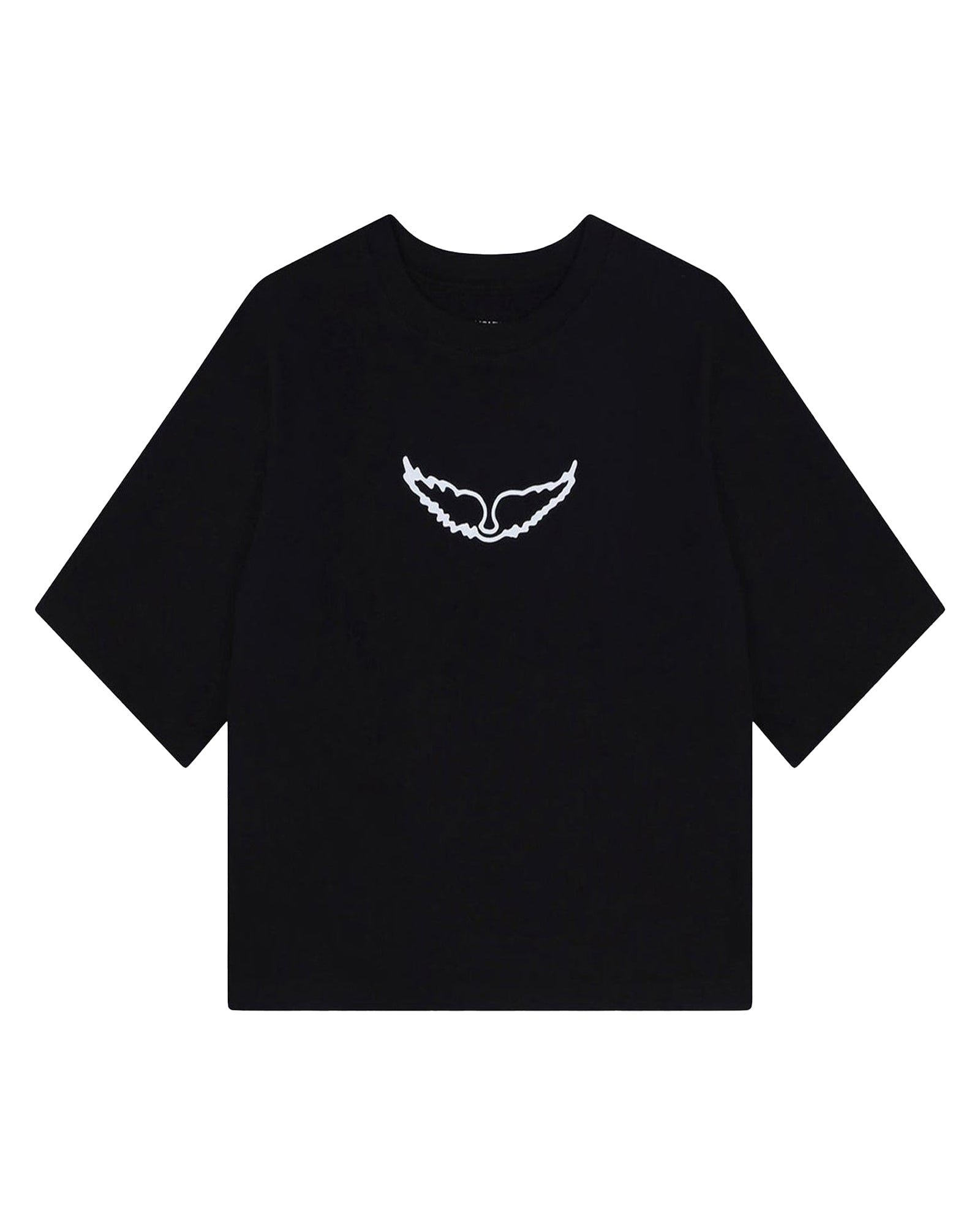 T-shirt à manches courtes à illustrations en coton - Black