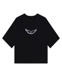 T-shirt à manches courtes à illustrations en coton - Black
