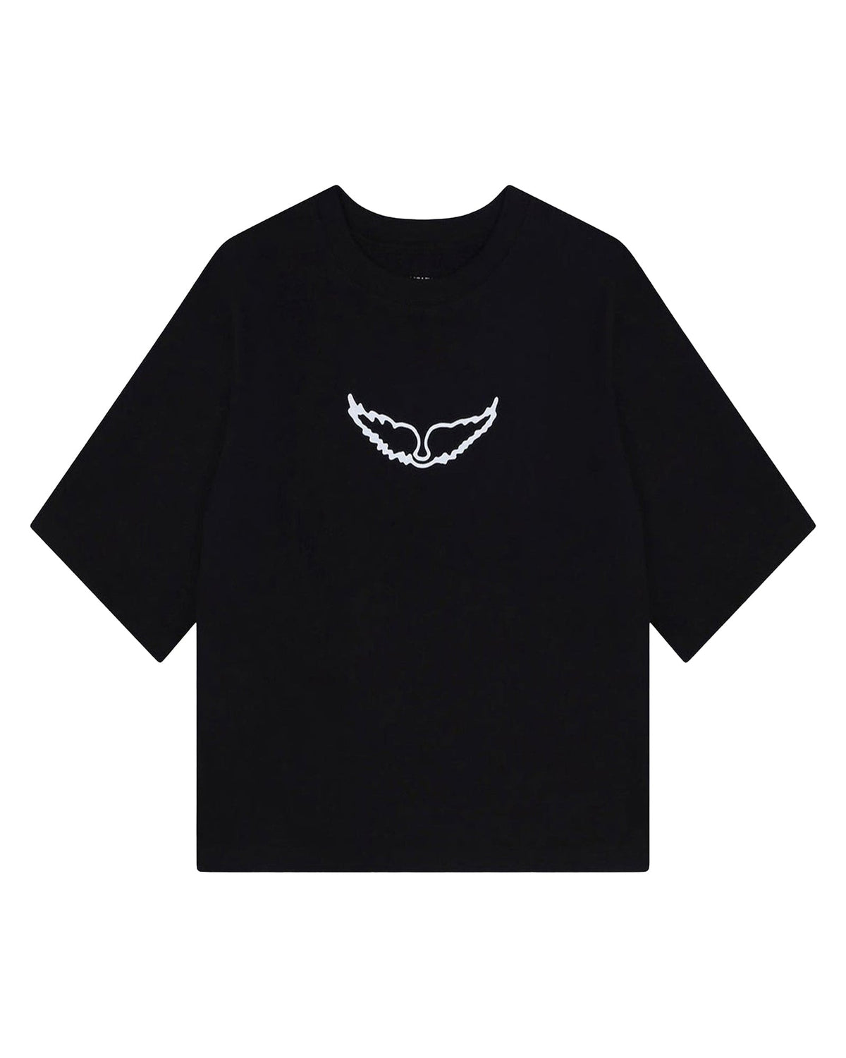 T-shirt à manches courtes à illustrations en coton - Black