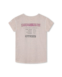 Short-sleeved T-shirt with cotton illustrations - Litchi