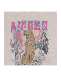 Short-sleeved T-shirt with cotton illustrations - Litchi