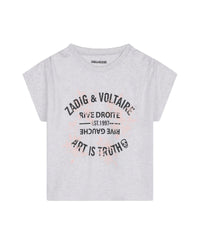 T-shirt à manches courtes à illustrations en coton - Gris Clair