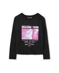 T-shirt à manches longues à illustrations en coton - Black
