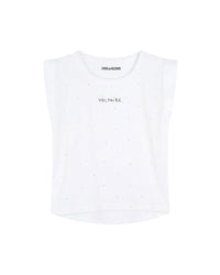 Short-sleeved cotton T-shirt with prints - White