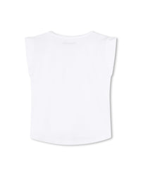 Short-sleeved T-shirt with cotton illustrations - White