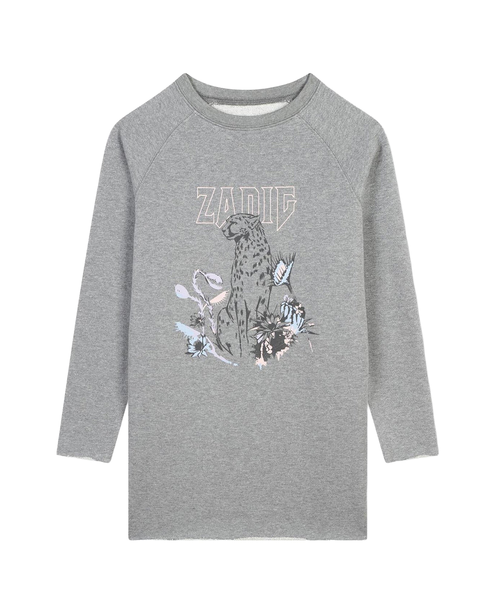 Robe à illustrations en coton - Gris Chiné