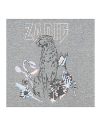 Robe à illustrations en coton - Gris Chiné