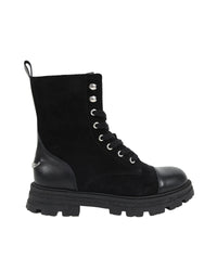 Leather lace-up boots - Black