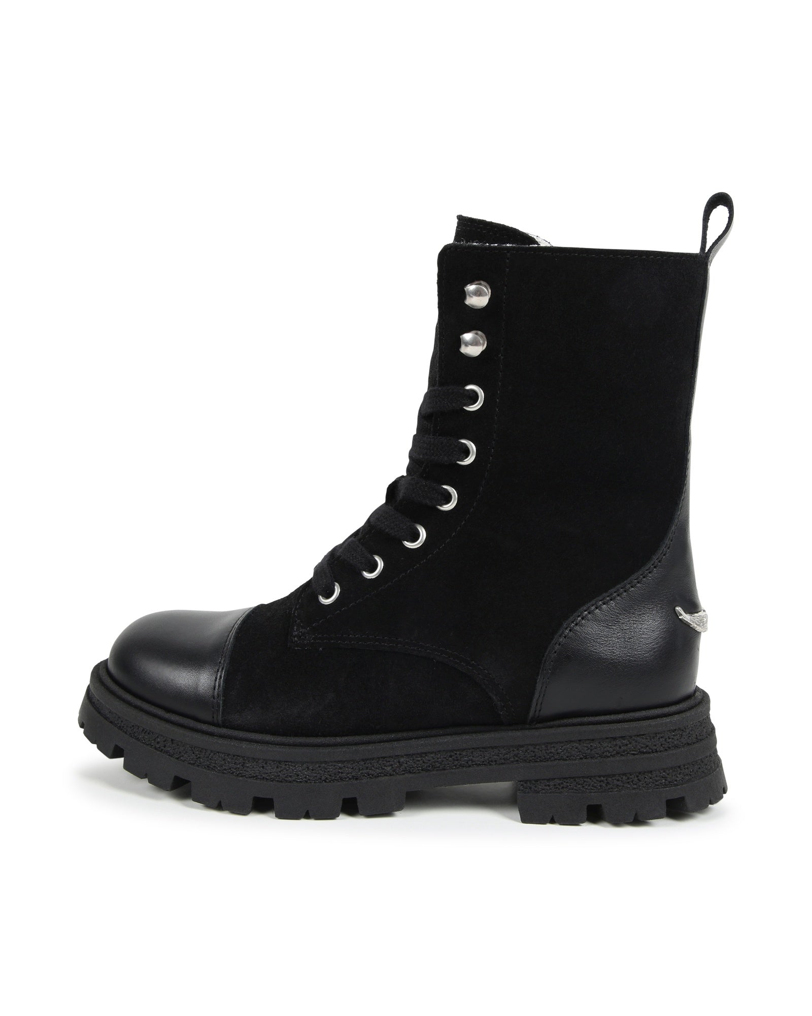 Leather lace-up boots - Black