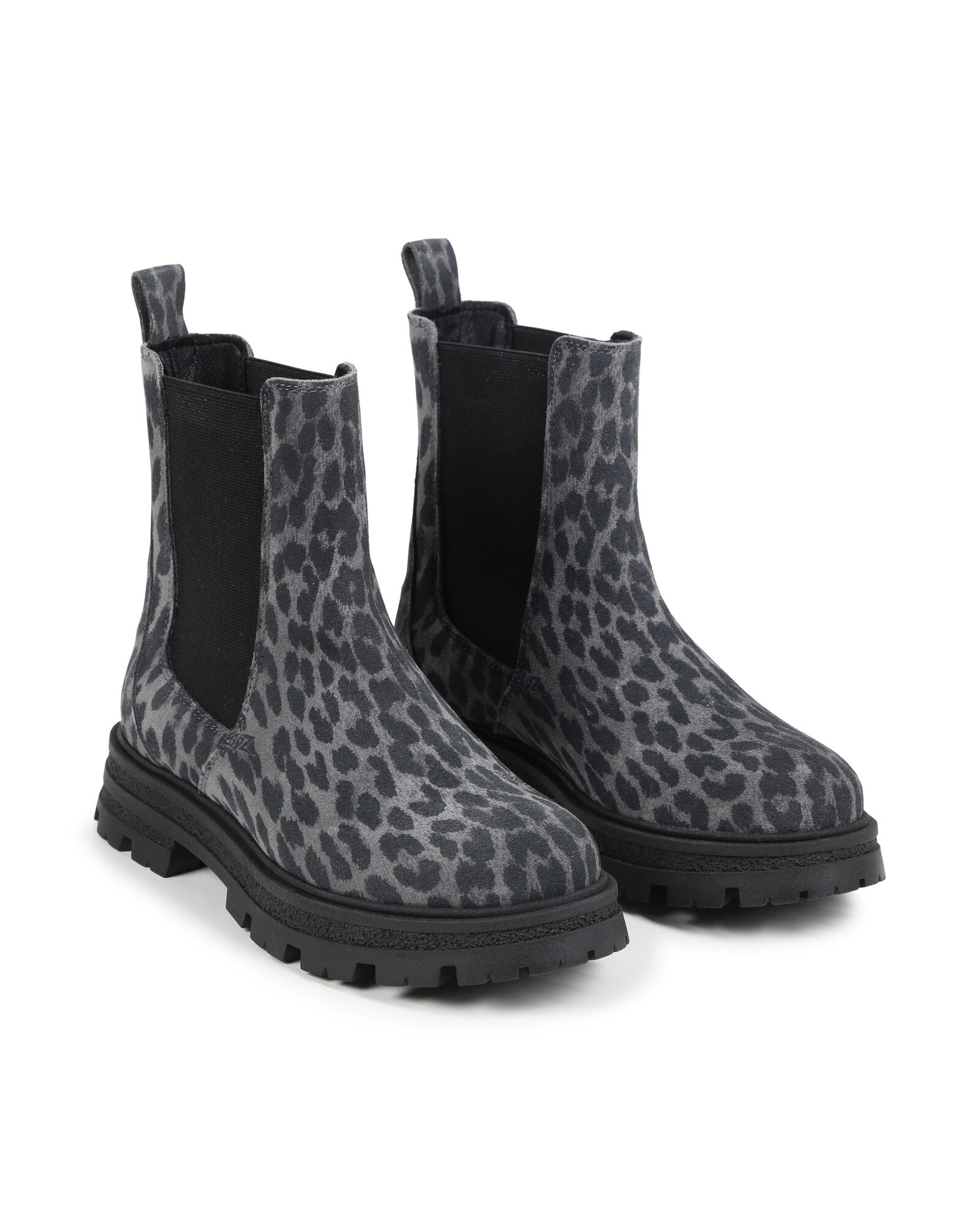 Bottines Chelsea imprmé léopard en cuir - Black
