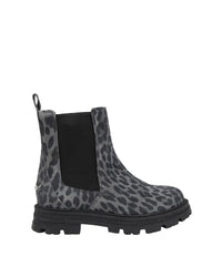 Bottines Chelsea imprmé léopard en cuir - Black
