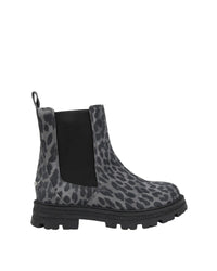 Bottines Chelsea imprmé léopard en cuir - Black