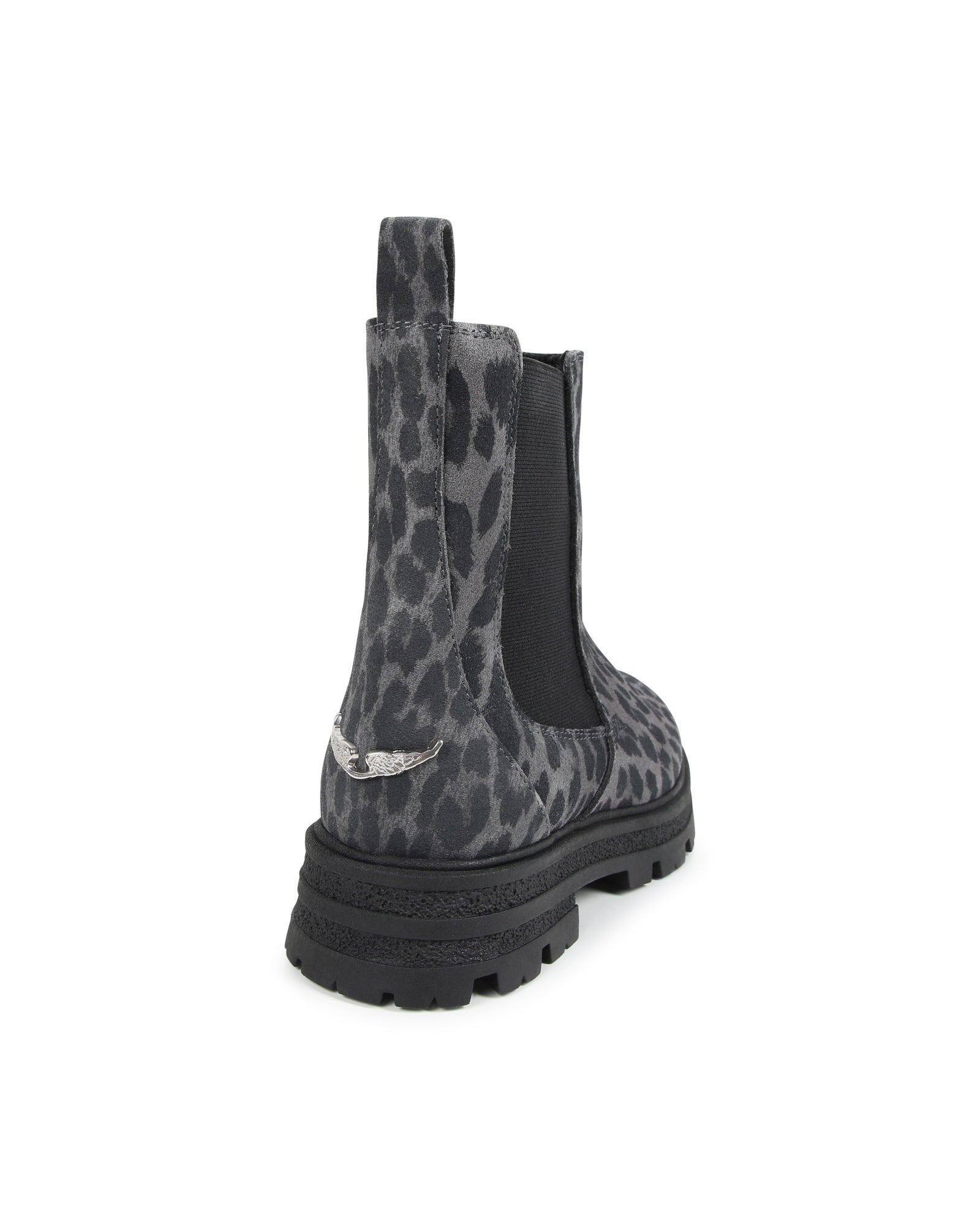 Bottines Chelsea imprmé léopard en cuir - Black