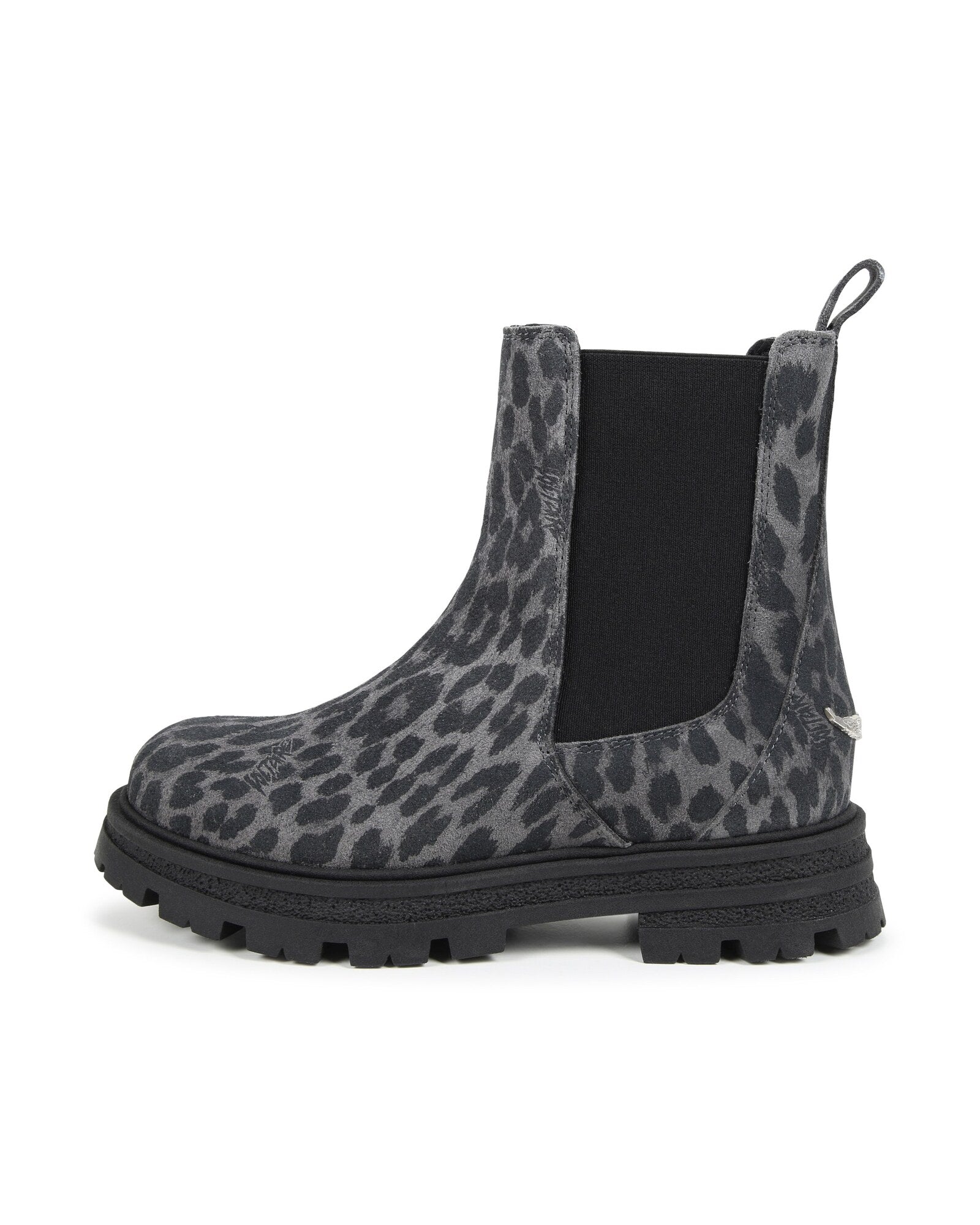 Bottines Chelsea imprmé léopard en cuir - Black