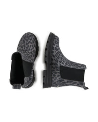 Bottines Chelsea imprmé léopard en cuir - Black