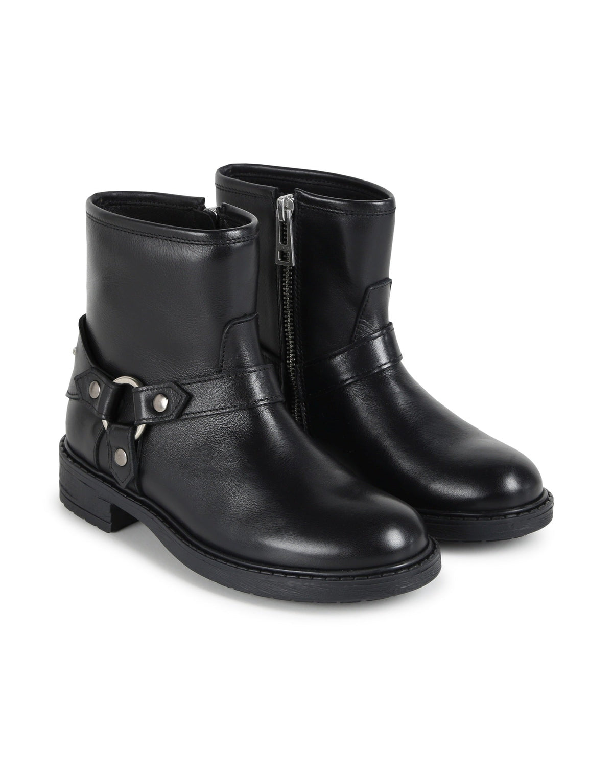 Bottines à zip en cuir - Black