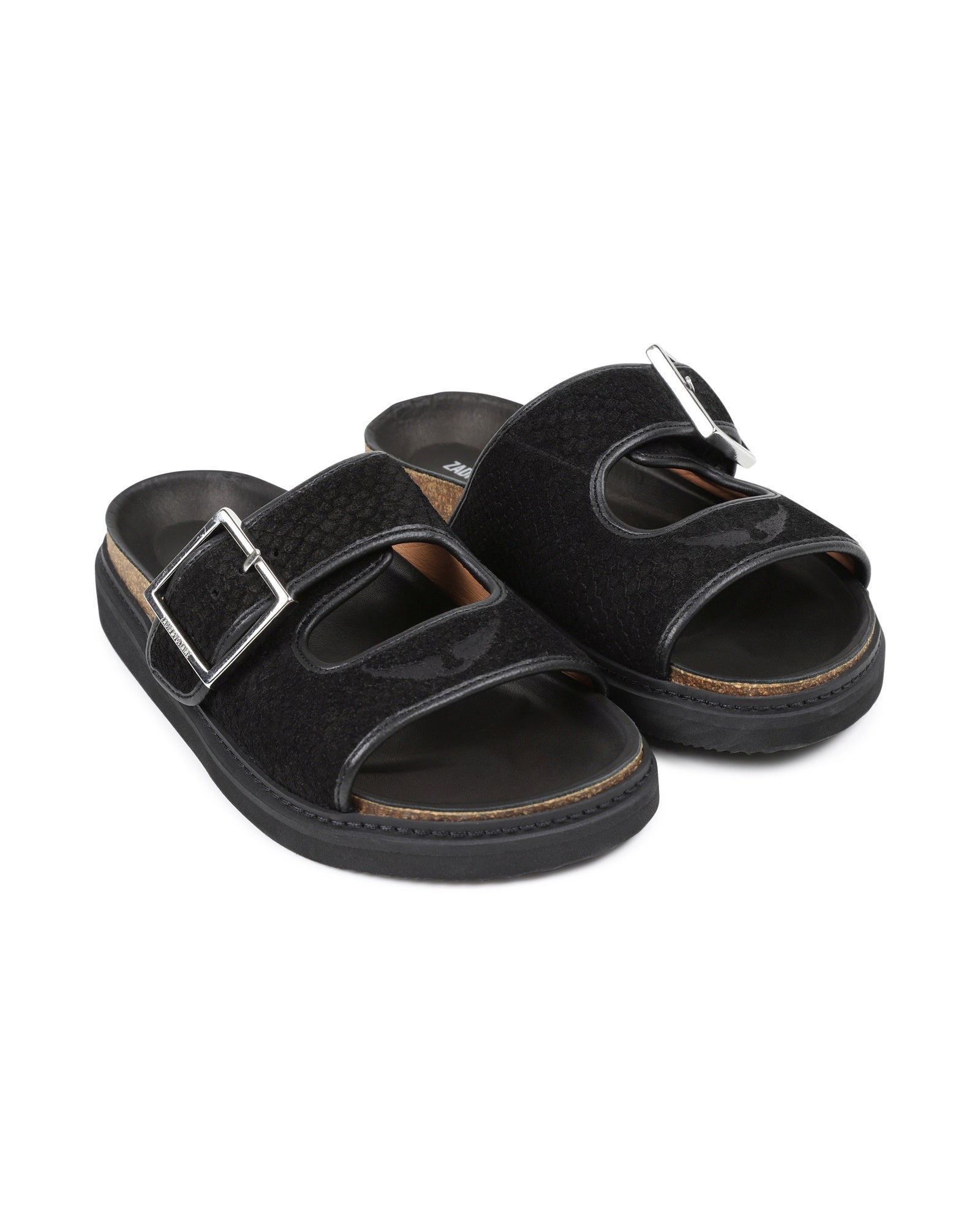 Sandales en croûte de velours - Black