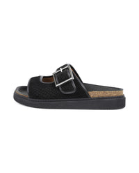 Sandales en croûte de velours - Black