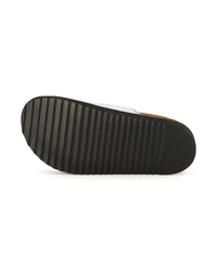 Sandales métallisé avec fermeture à boucle en cuir - Silver