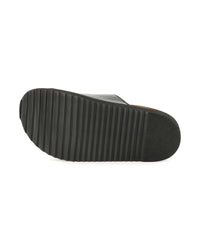 Sandals with buckle fastening in leather - Black