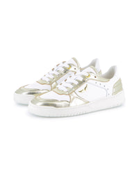 Sneakers à lacets en cuir - Light Gold