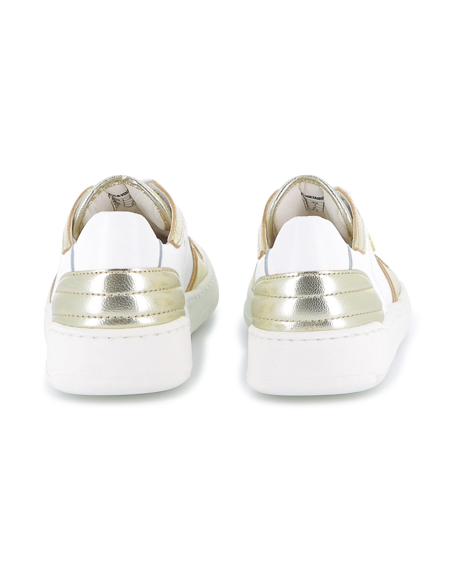 Sneakers à lacets en cuir - Light Gold