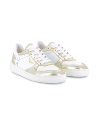 Sneakers à lacets en cuir - Light Gold