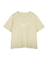 T-shirt with cotton illustration - Acid Yellow