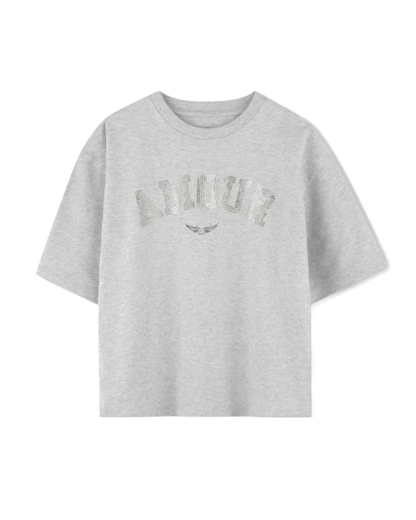 T-shirt avec illustration en coton - Gris Clair Chiné