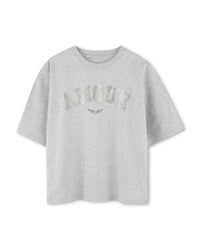 T-shirt with illustration - Mottled Grey