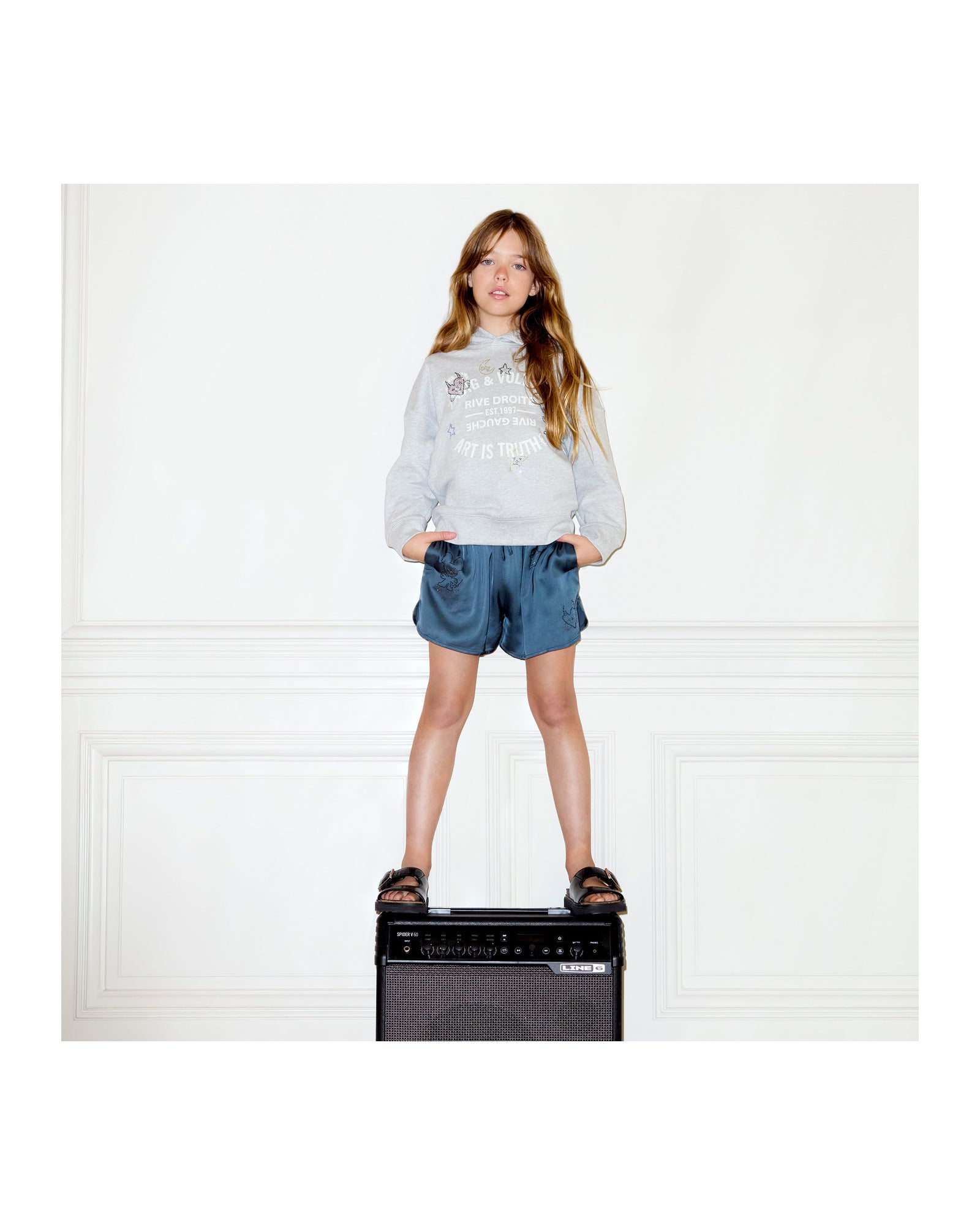 Sweatshirt à capuche - Gris Chiné