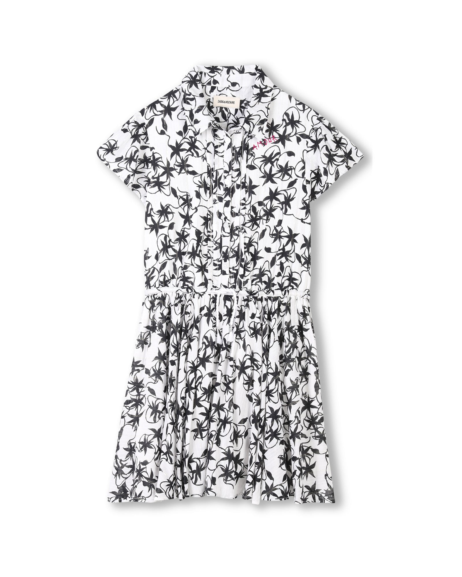 Robe avec à taille élastiquée - Blanc